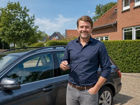 Verkäufer aus Solingen mit dem verkauften Fahrzeug