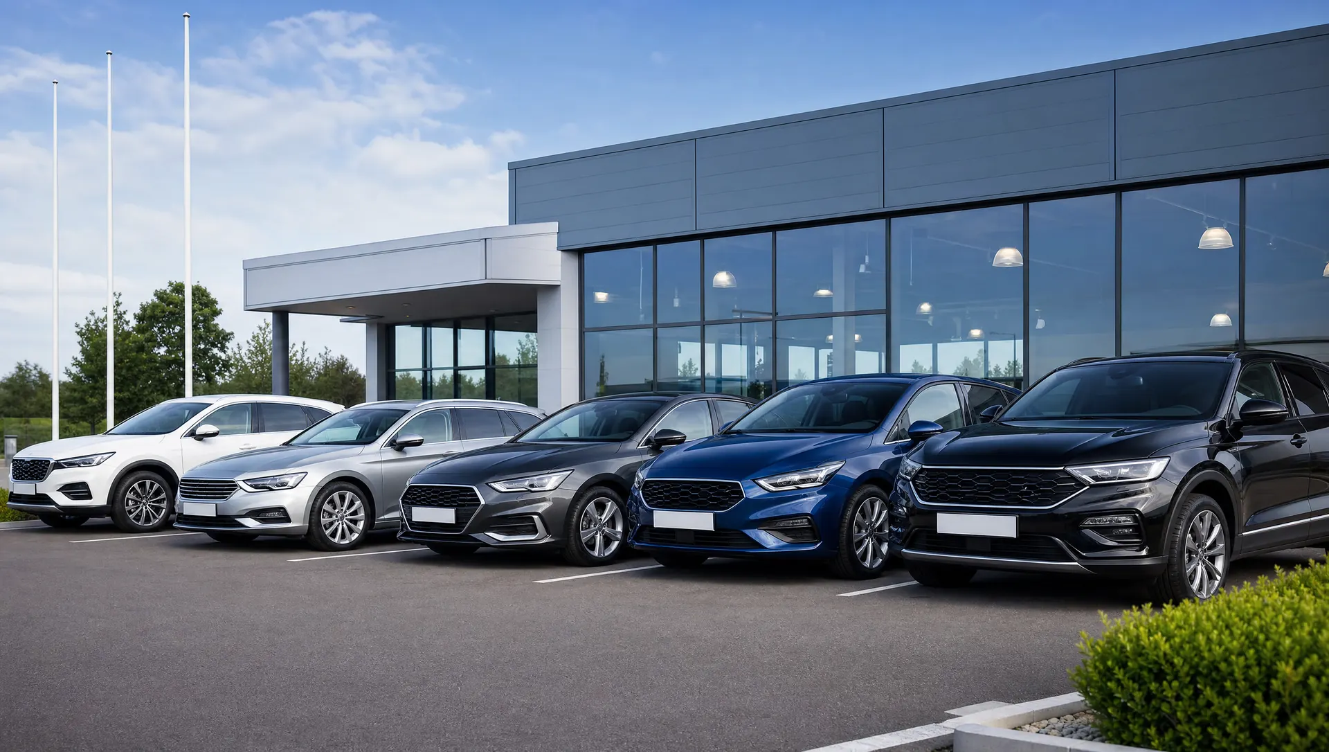 Angekaufte Fahrzeuge vor dem Autohaus – Autoankauf Solingen